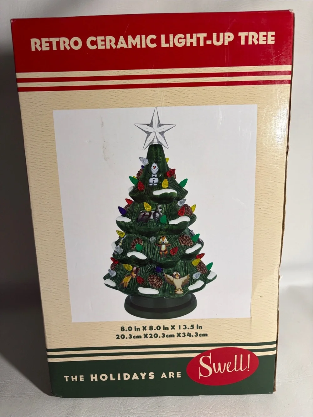 Disney Parks Retro Swell Holidays Light-Up 13. Tall Ceramic Christmas Tree
